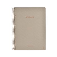 Anteckningsbok A4 linjerad spiral beige