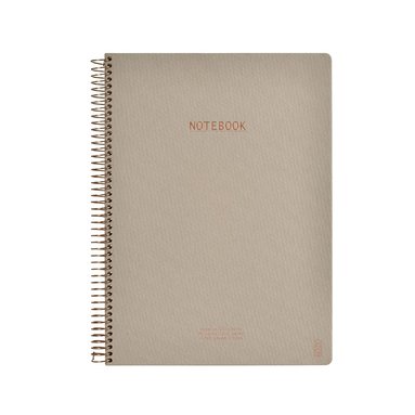 Anteckningsbok A4 linjerad spiral beige 1