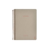 Anteckningsbok A5 linjerad spiral beige