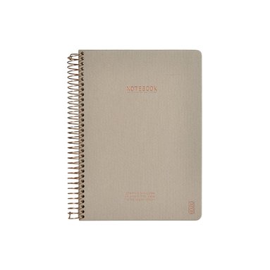 Anteckningsbok A5 linjerad spiral beige 1