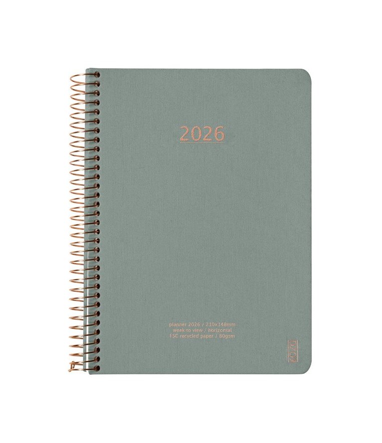 Kalender 2026 A5 Vecka/Uppslag Aloe Vera, Övrigt