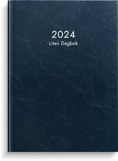Kalender 2024 Liten Dagbok blått konstläder 1