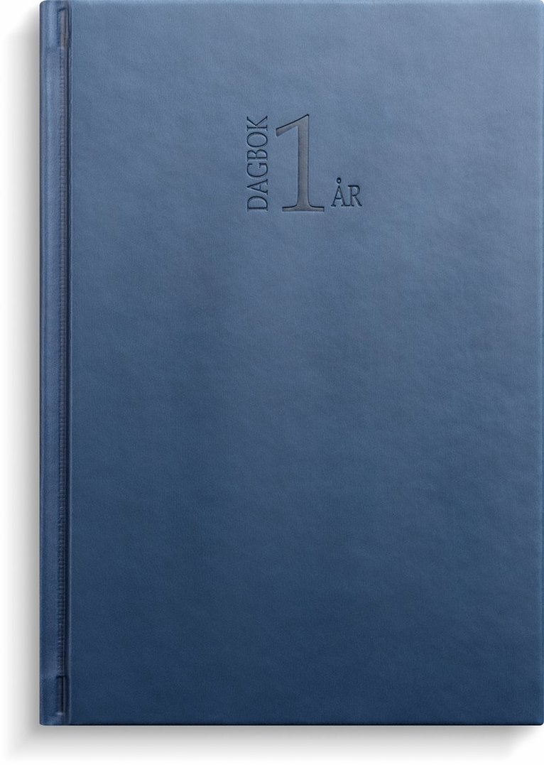 Kalender 2024 1-årsdagbok blått konstläder 1