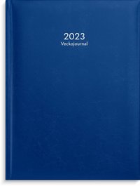Kalender 2023 Veckojournal konstläder mörkblå