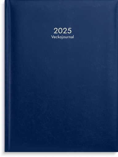 Kalender 2025 Veckojournal blått konstläder 1