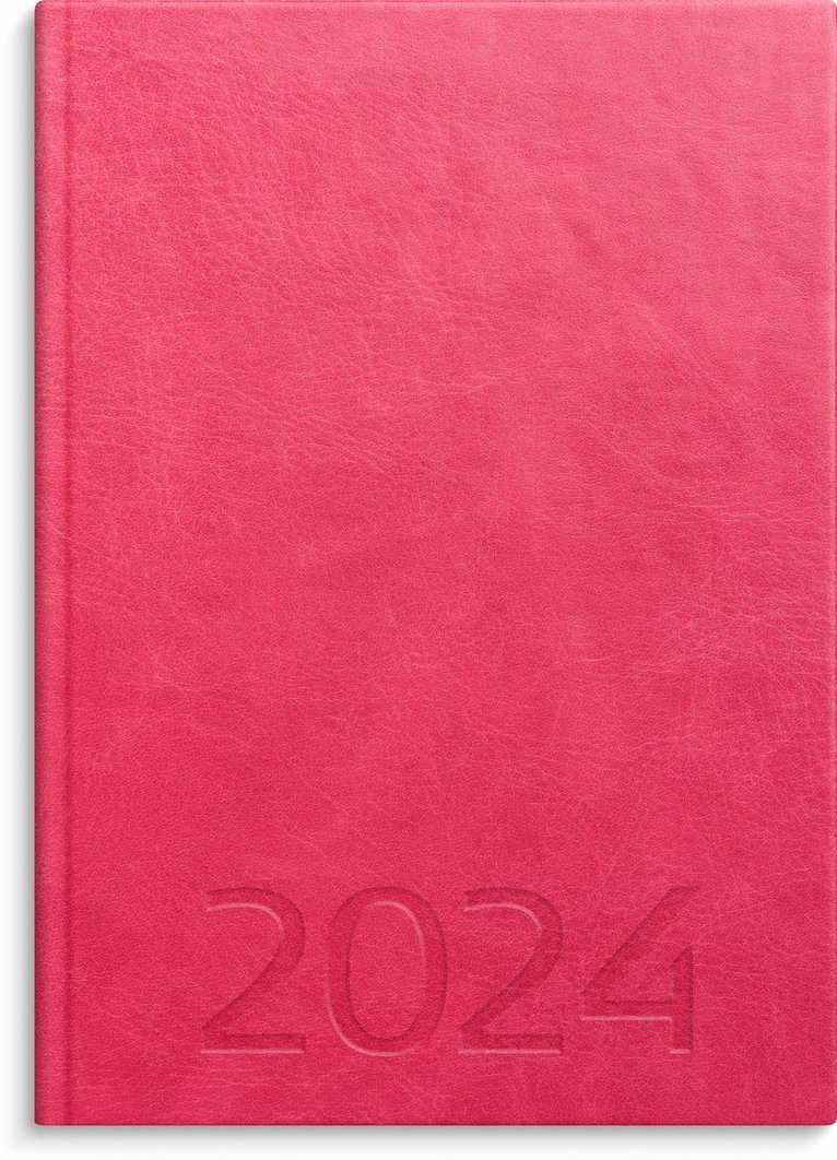 Kalender 2024 Weekly A5 rosa konstläder 1