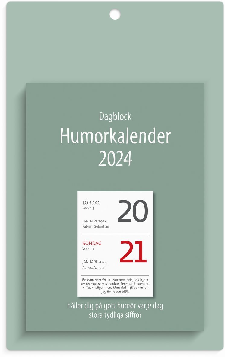 Kalender 2024 Väggplån med dagblock Humor 1