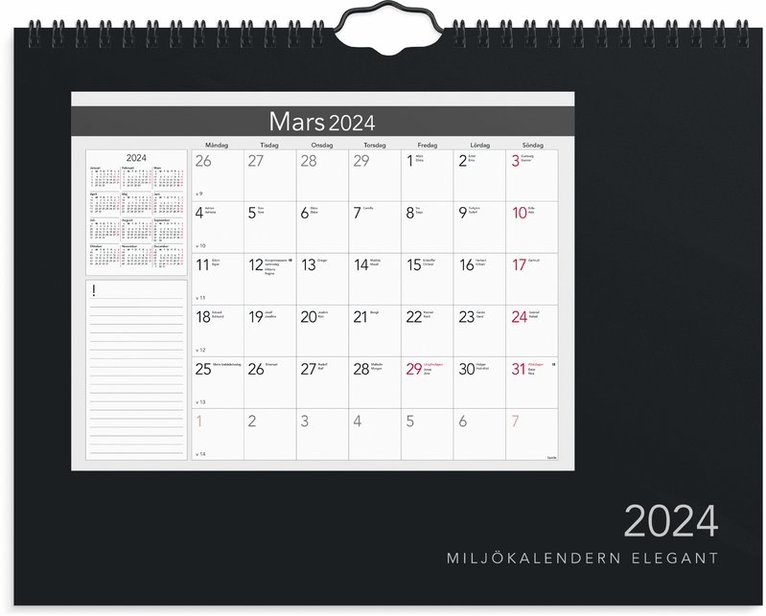 Väggkalender 2024 Miljökalendern Elegant 1
