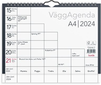 Väggkalender 2024 Väggagenda A4 1