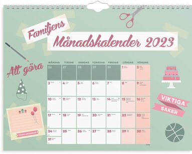 Väggkalender 2023 Familjens månadskalender 1