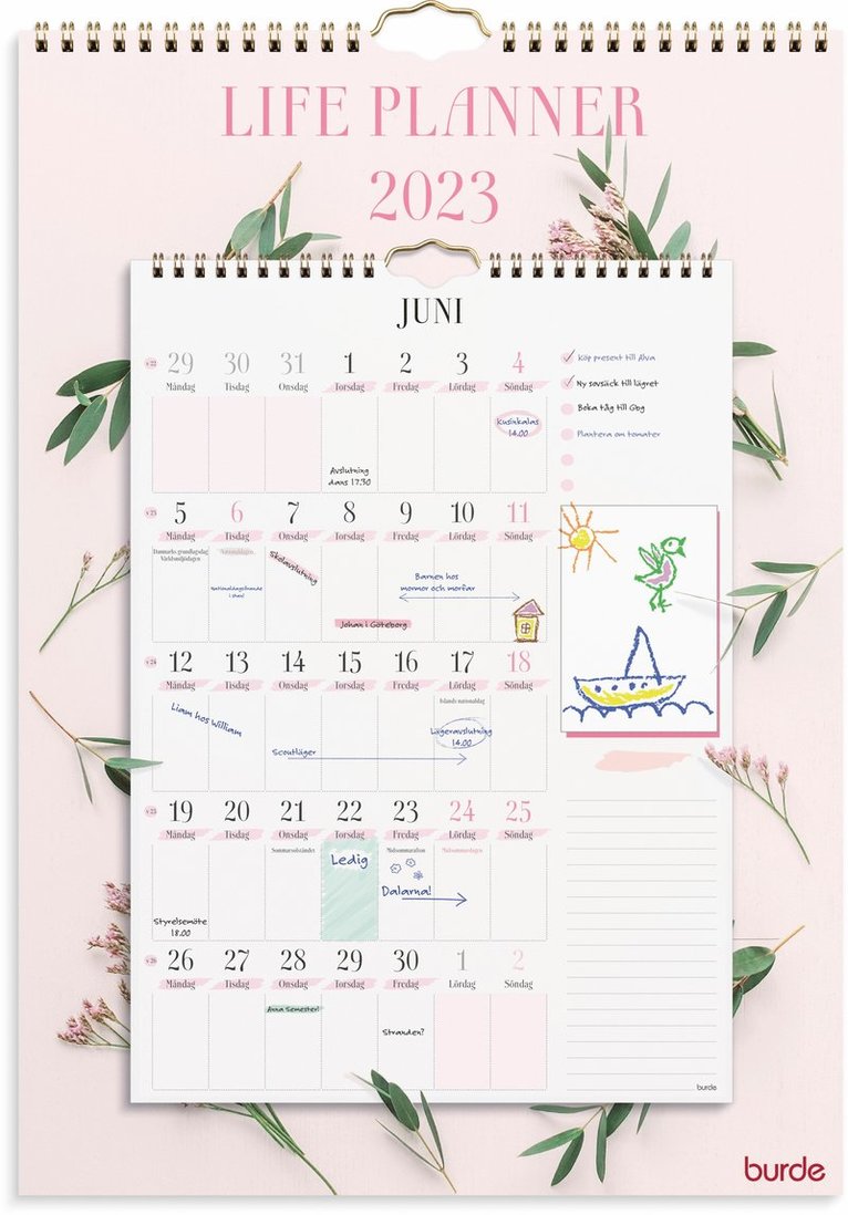 Väggkalender 2023 Life Planner Pink 1
