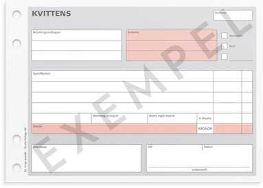 Kvittensblock A5L med 1 kopia, 2 x 50 blad 2
