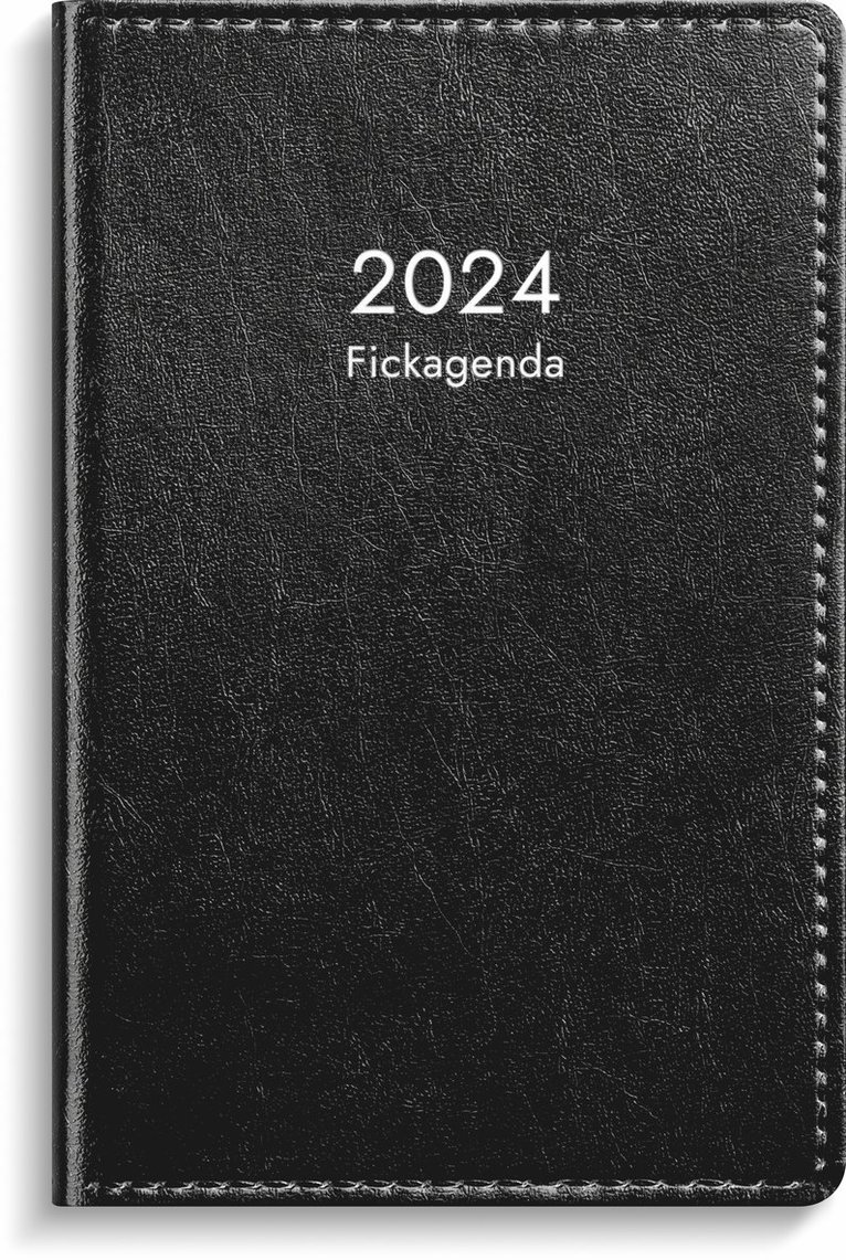 Kalender 2024 Fickagenda svart konstläder 1