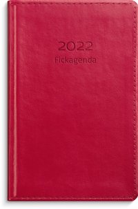 Kalender 2022 Fickagenda konstläder röd