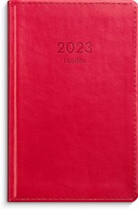 Kalender 2023 Leader konstläder röd