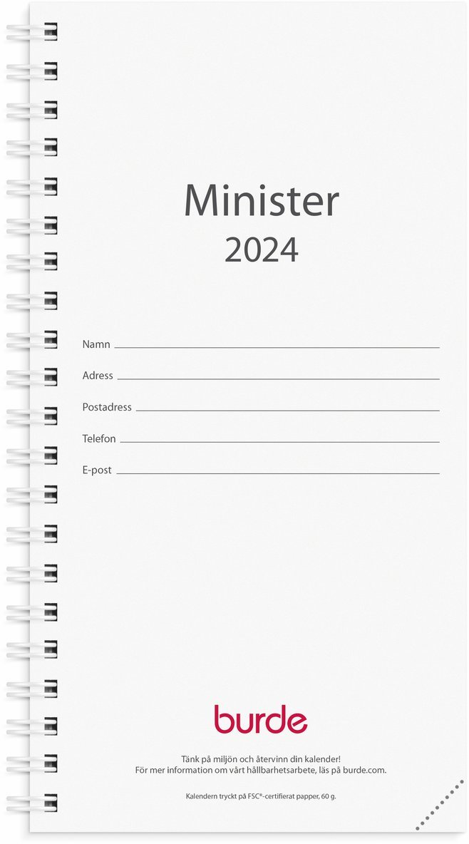 Kalender 2024 Minister refill 1
