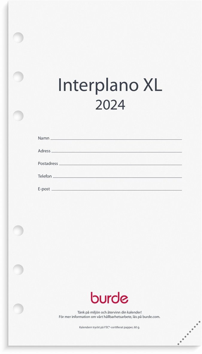 Kalender 2024 Regent kalendersats Interplano XL 1