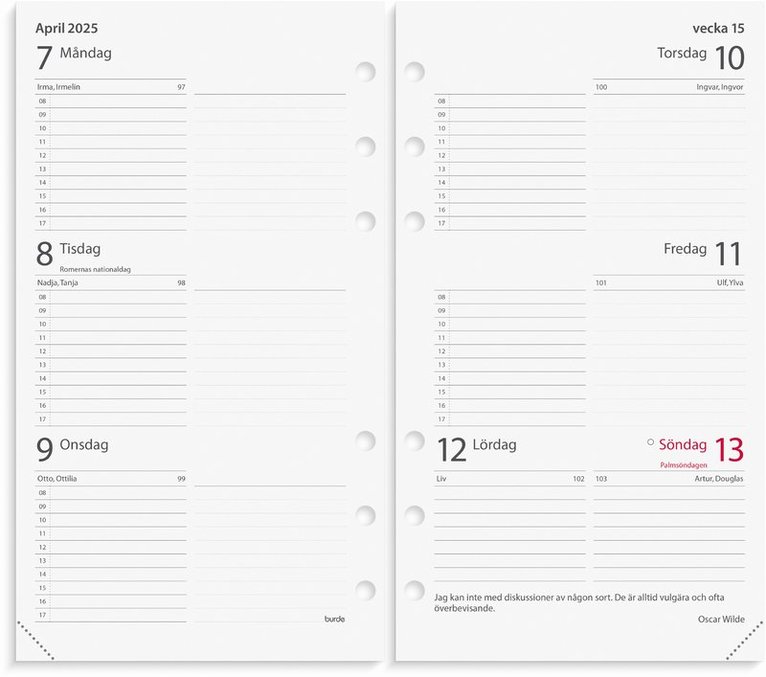 Systemkalender Regent konstläder svart 3