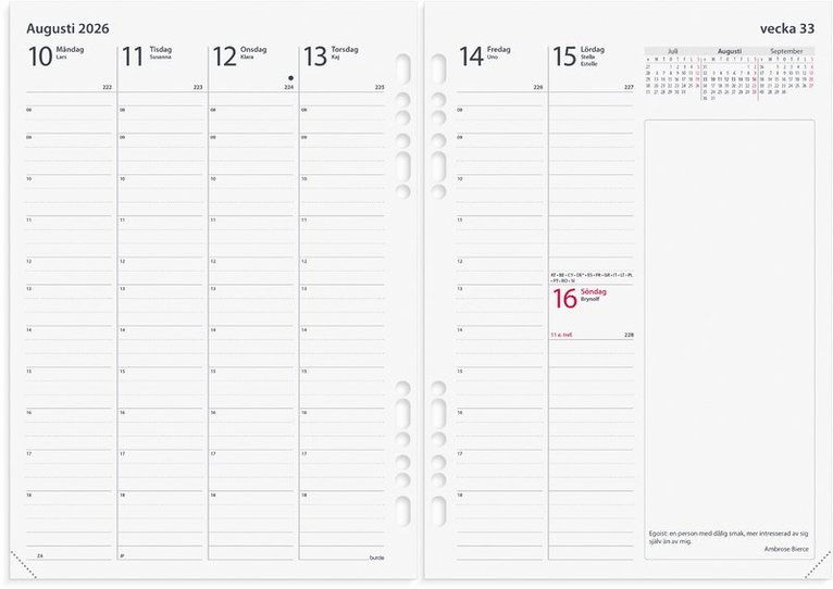Systemkalender Business skinn svart, Övrigt