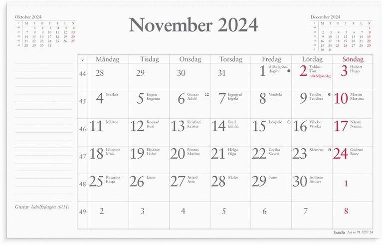 Kalender 2024 Månadsblock 240x152 mm 1