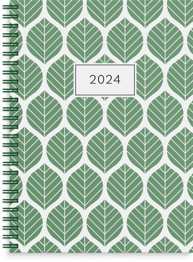 Kalender 2024 Business A5 grön retro 1