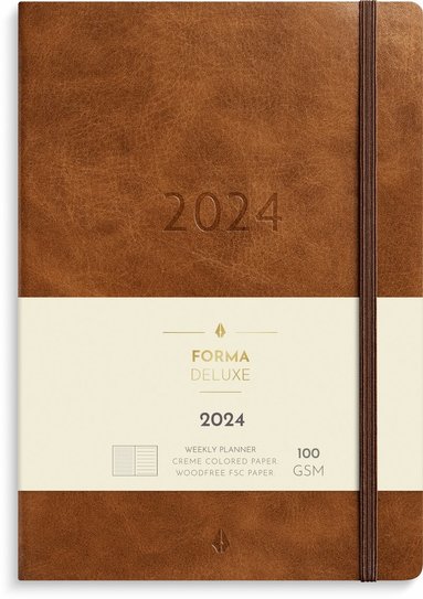 Kalender 2024 Stor Veckokalender Forma Deluxe brun 1