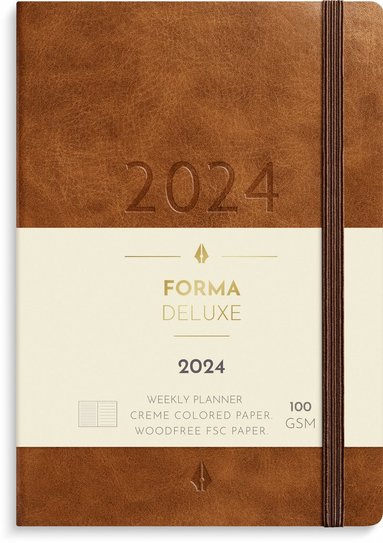 Kalender 2024 Liten Veckokalender Forma Deluxe brun 1