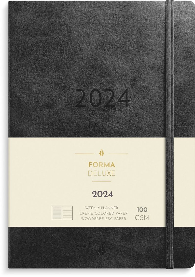 Kalender 2024 Stor Veckokalender Forma Deluxe svart 1