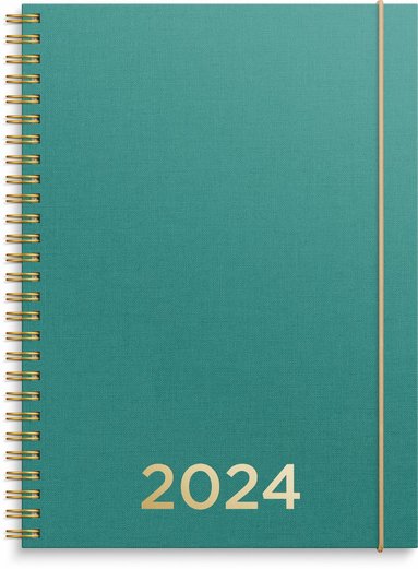 Kalender 2024 Senator A5 textil grön 1