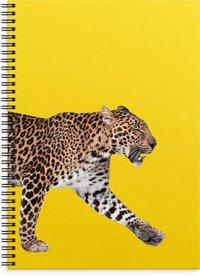 Anteckningsbok A4 wire-o linjerad Leopard