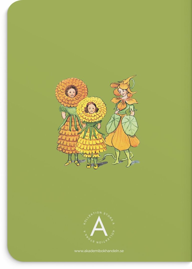 Skrivhäfte A5 Elsa Beskow Blomsterflickorna grön, Övrigt