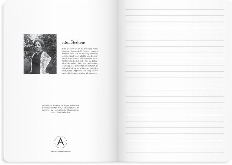 Skrivhäfte A5 Elsa Beskow Blåsippor och tussilago beige, Övrigt