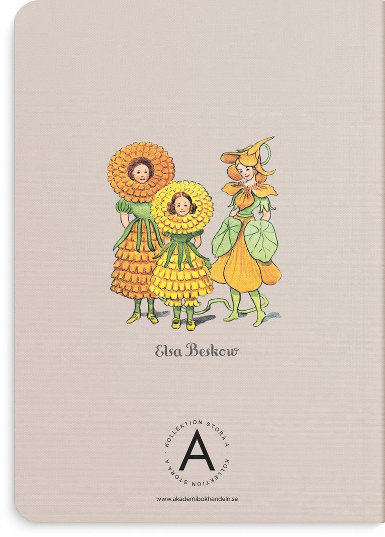 Anteckningsbok A5 Elsa Beskow Blomsterflickorna beige, Övrigt