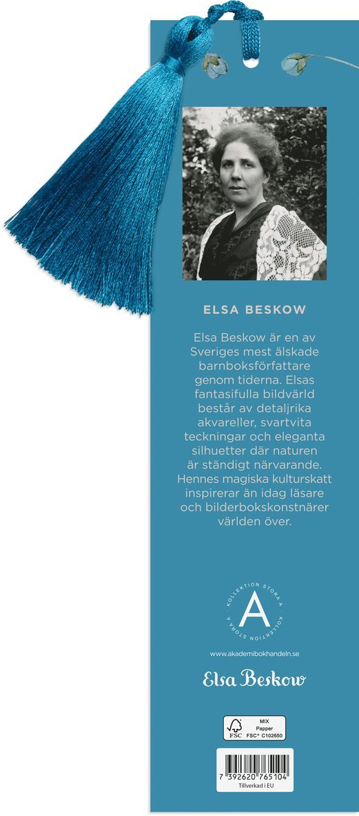 Bokmärke Elsa Beskow Blåsippor och tussilago blå, Övrigt