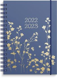 Kalender 2022-2023 Study A6 blå med guldslinga
