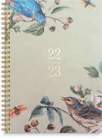 Kalender 2022-2023 Study A5 fågel på kvist - grön