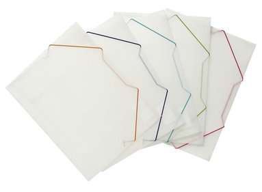Gummibandsmapp A4 plast transparent med färgad snodd, Övrigt