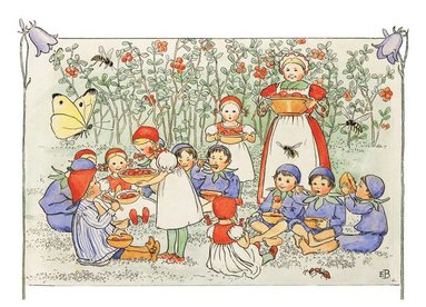 Kort Elsa Beskow - Lingonmors kalas, Övrigt