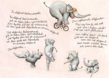 Kort En elefant balanserade