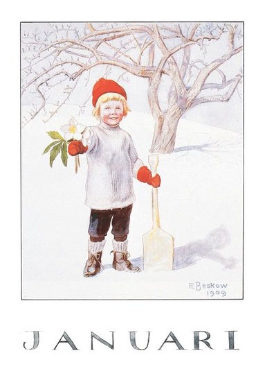 Kort Elsa Beskow : Januari, Övrigt