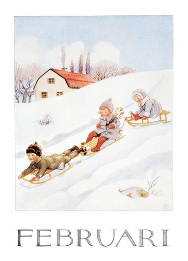 Kort Elsa Beskow : Februari, Övrigt