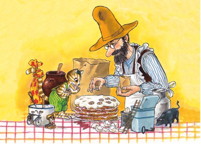 Kort Pettson och Findus gör en pannkakstårta, Övrigt