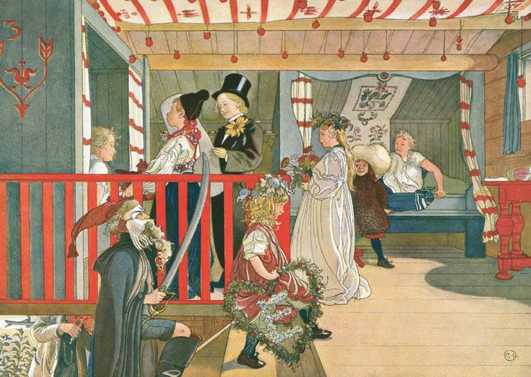 Kort Carl Larsson : Namnsdag på härbret