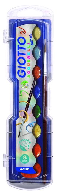 Vattenfärg Giotto Aquarelli Metallic 8 färger