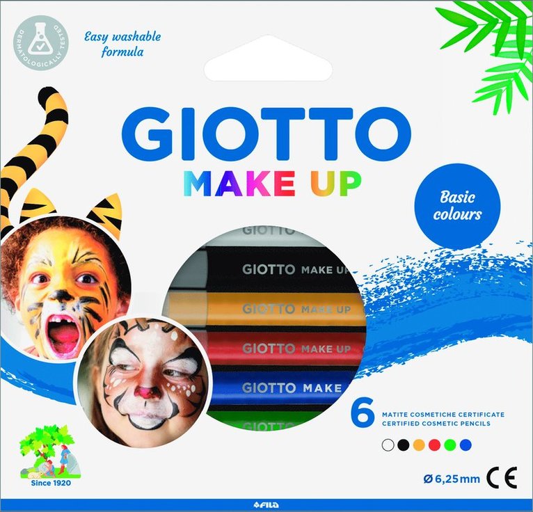 Ansiktsfärgpennor Giotto Make Up Basic Colours 6 färger 1