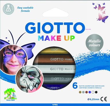 Ansiktsfärgpennor Giotto Make Up Metallic Colours 6 färger