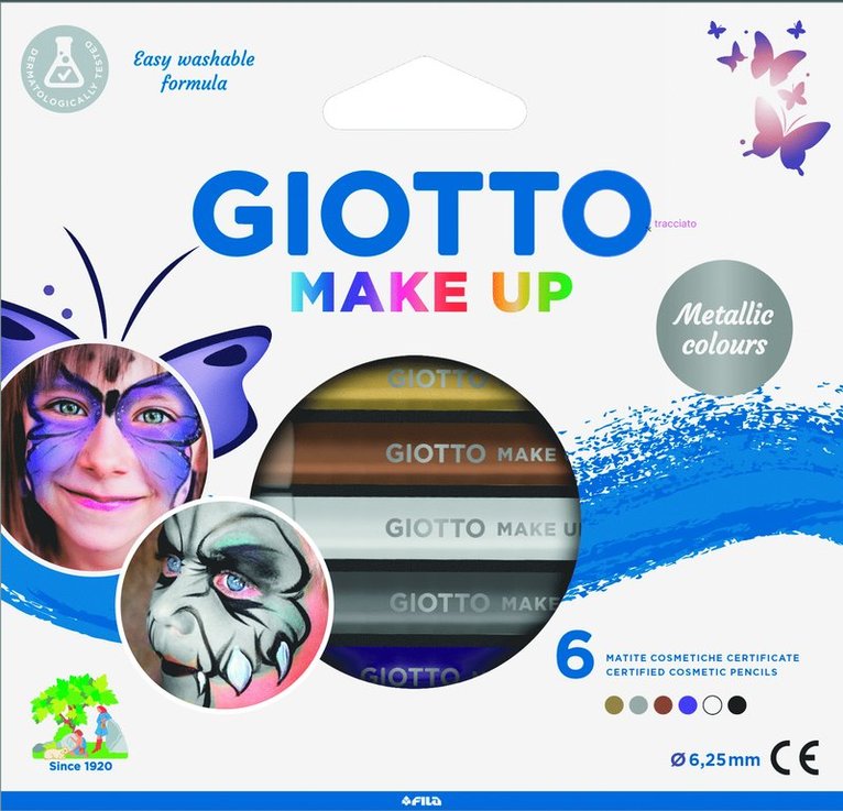 Ansiktsfärgpennor Giotto Make Up Metallic Colours 6 färger 1