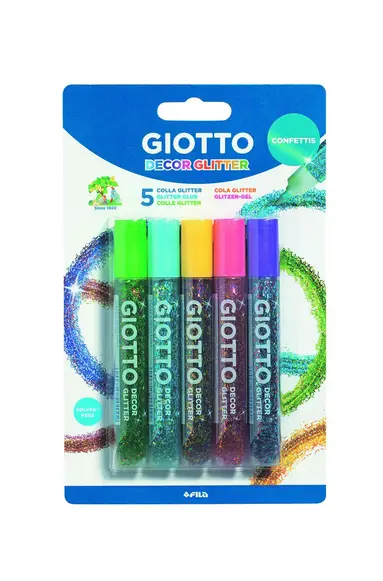 Glitterlim Giotto Decor Confetti 5 färger, Övrigt