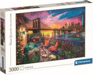 Pussel 3000 bitar High Quality Collection - Manhattan Balcony Sunset 1