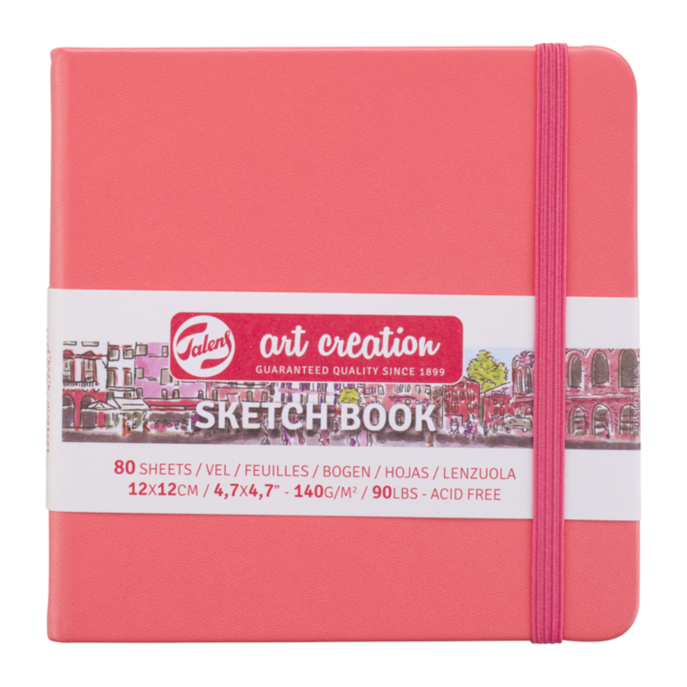 Skissbok 12x12cm Art Creation korallröd, Övrigt